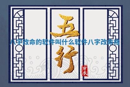 八字改 ? 命的软件叫什么软件 八 ? 字改命格